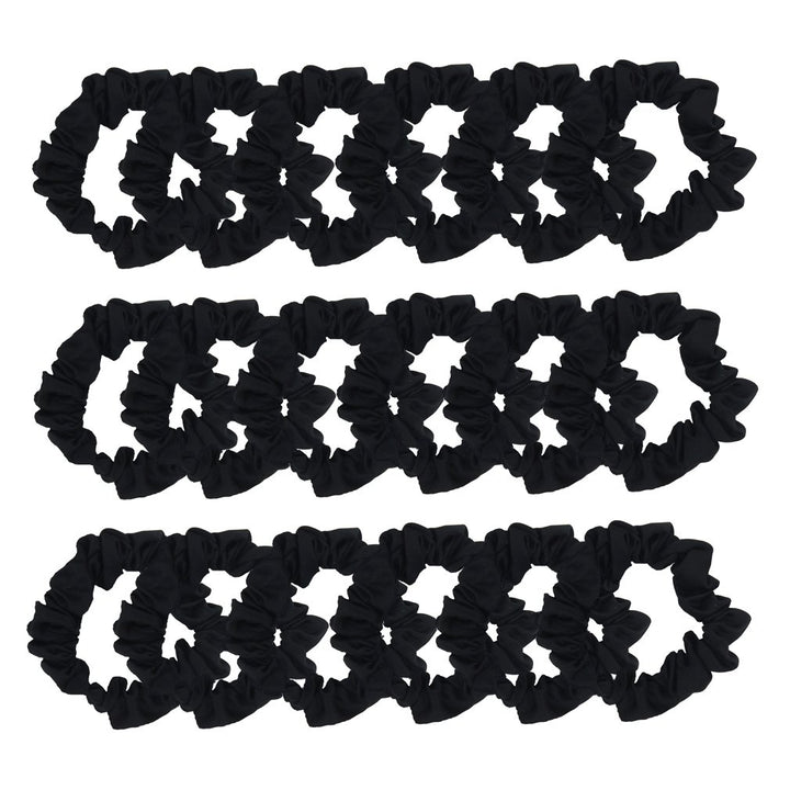SUSULU Set of 24Pcs Satin Hair Bands Elastic Hair Ties Ponytail Holder Satin Fabric Hair Ties (Black)
