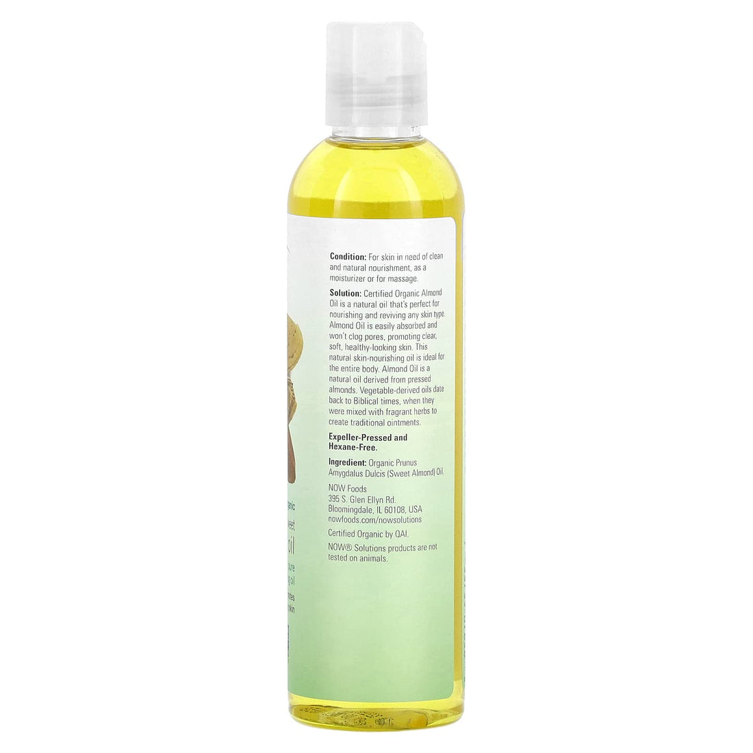 Now Foods Organic Almond Oil, 8 Oz