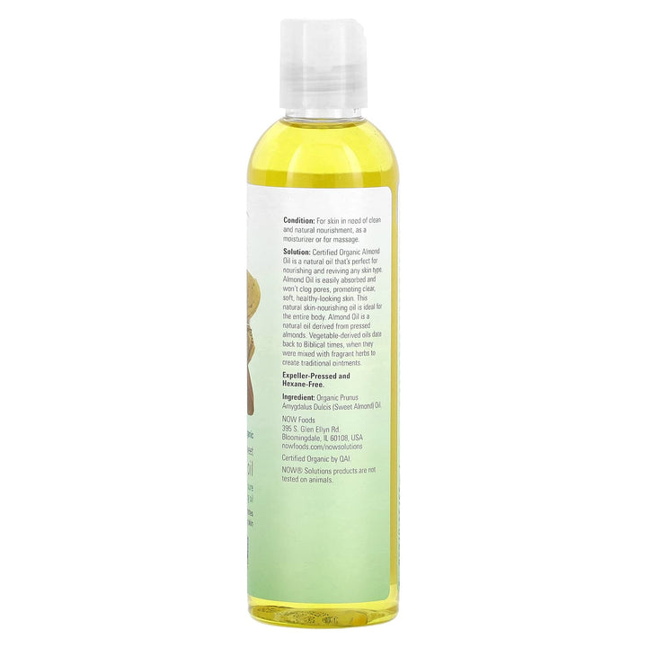 Now Foods Organic Almond Oil, 8 Oz