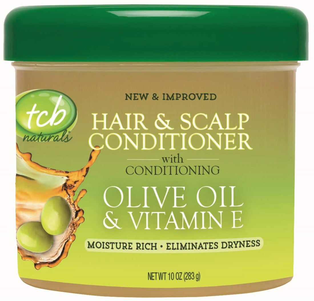 TCB Naturals Conditioner Hair & Scalp Olive Oil & Vitamin-E Jar, 10 Ounce (4 pack)