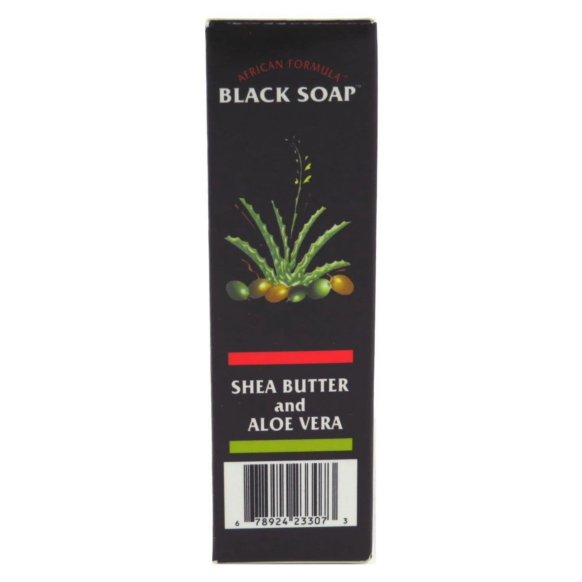Madina African Black Soap with Shea Butter & Aloe Vera - 100 % Vegetable Base (Pack of 12)