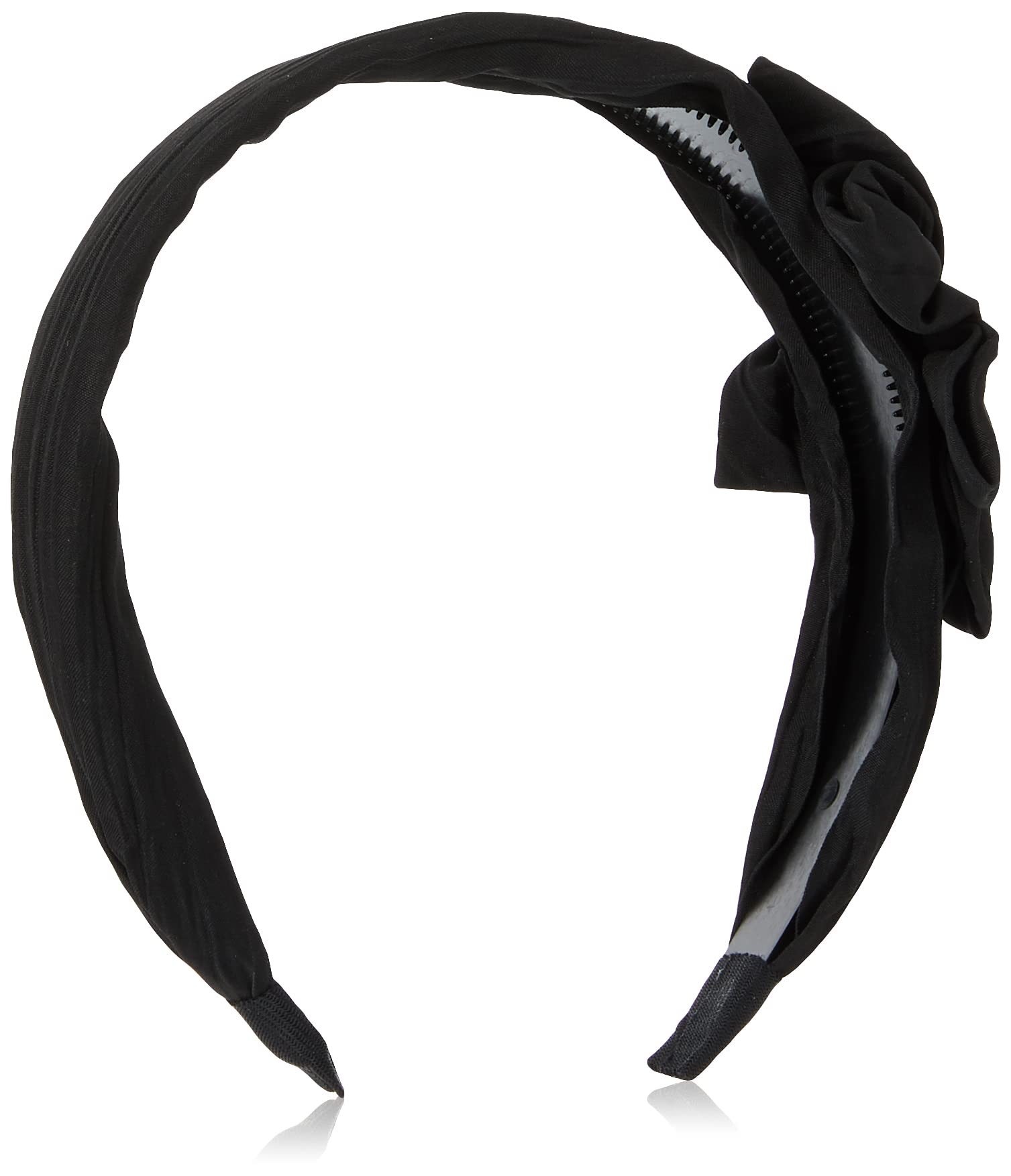 Caravan Rose Bud Topped With Crystal On Gathered Fashion Fabric Headband