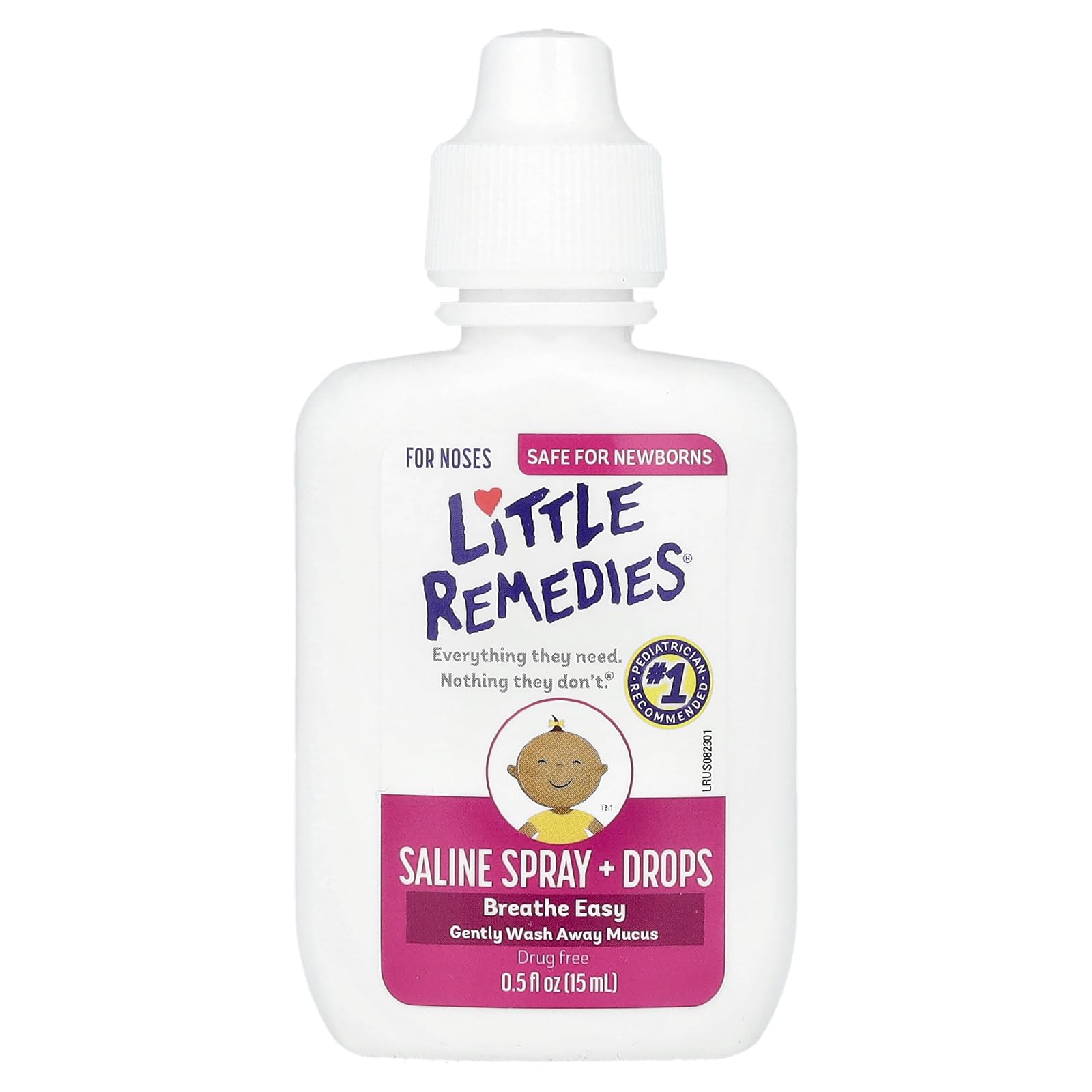 Little Remedies Saline Spray and Drops, Safe for Newborns, 0.5 fl oz