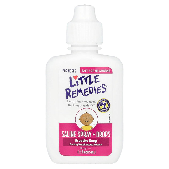 Little Remedies Saline Spray and Drops, Safe for Newborns, 0.5 fl oz