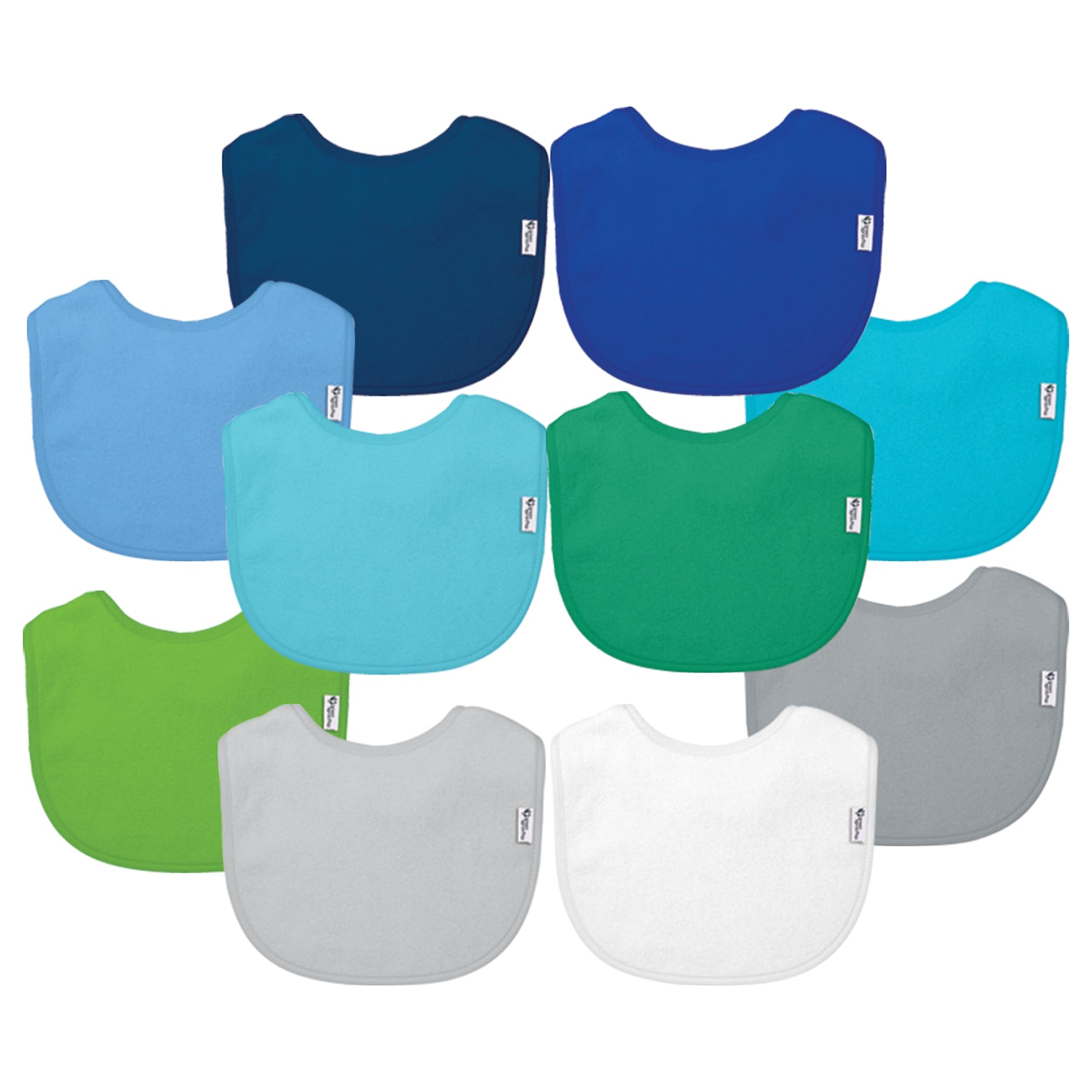 green sprouts Stay-dry Baby Bibs (10 pack) Waterproof protection, Adjustable hook-&-loop closure, Machine washable