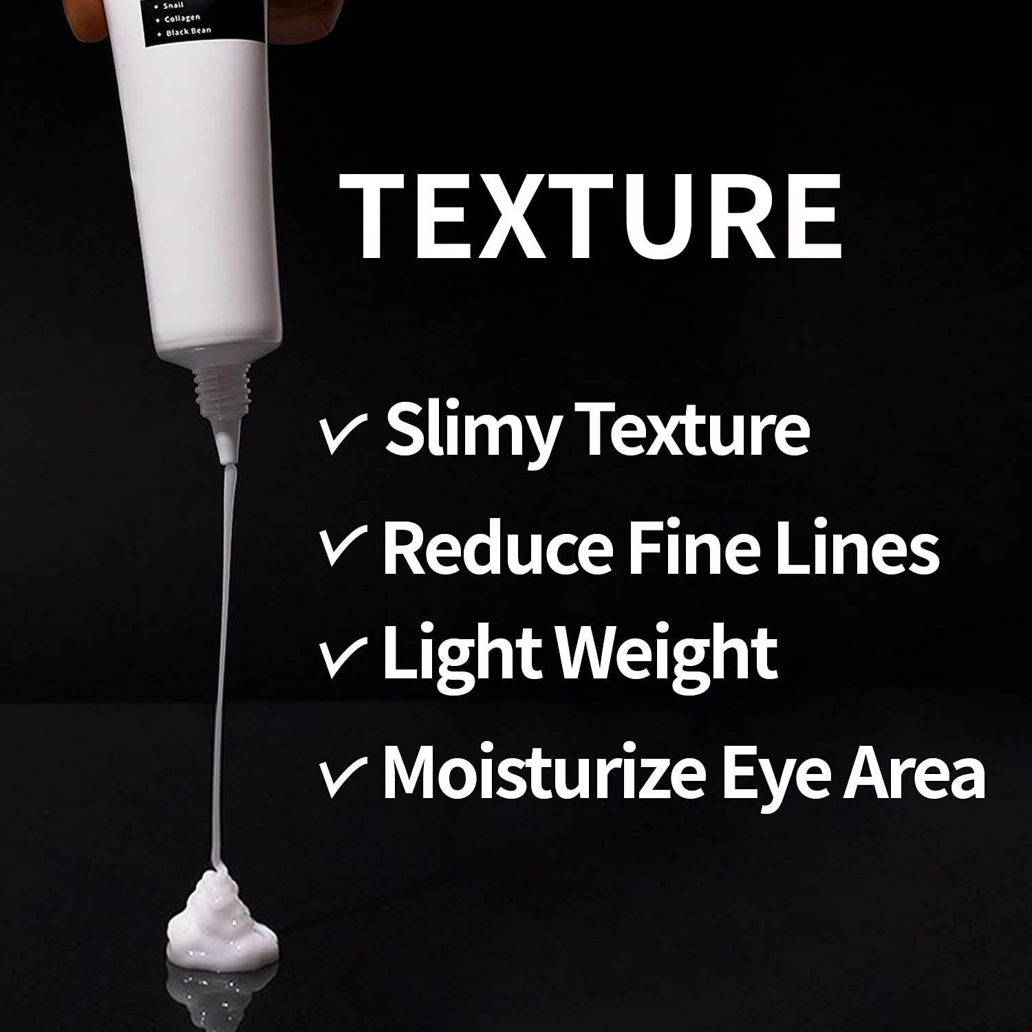 COXIR Black Snail Collagen Eye Cream (30ml / 1.01 fl.oz.) Blackbeans, Snail Mucin,Niacinamide,Collagen formulated slimy textured cream/korean wrinkle care