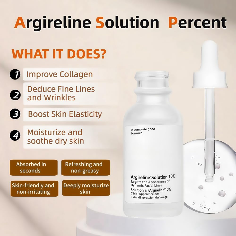 10% Argireline Facial Serum for Women, Advanced Anti-Wrinkle Facial Serum, Anti-Aging, Improve Fine Lines, Balance Grease,Argireline Moisturizer, Unisex - Serum 1 oz