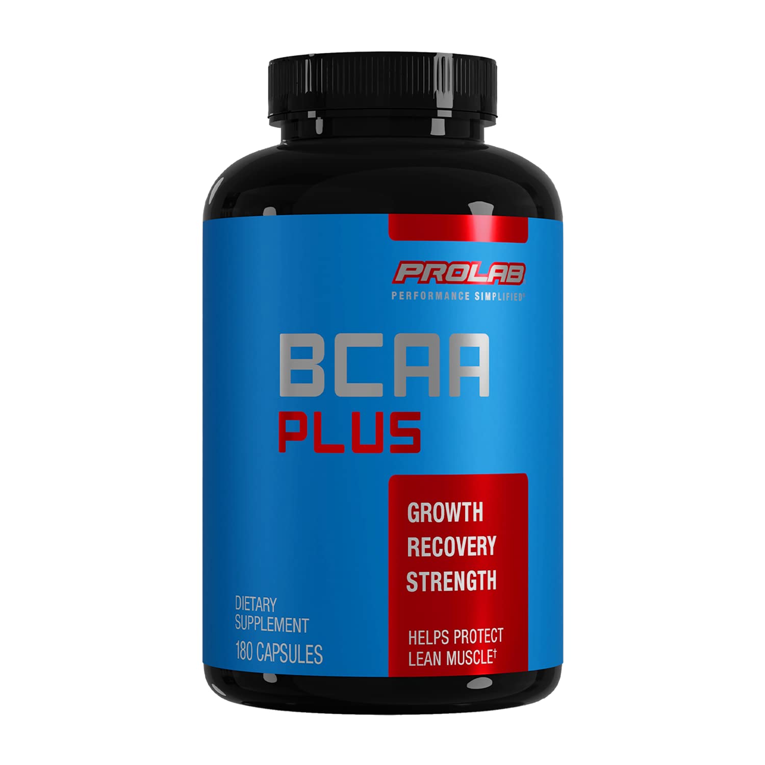 PROLAB BCAA PLUS, Branched Chain Amino Acid Capsules, 180-Count