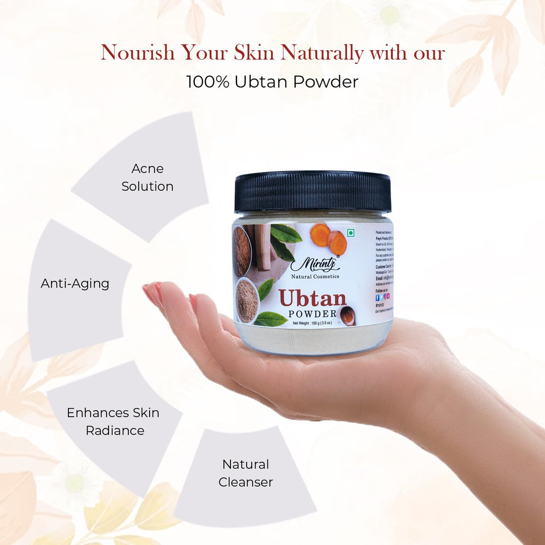 Mirintz 100% Natural Ubtan Powder | (100 gms) Pure Ubtan Powder for Women & Men | Ubtan Face Pack for Skincare & body Scrubs for Women | Herbal Tan Remover | DIY Tan Removal Mix & Detan Face Mask