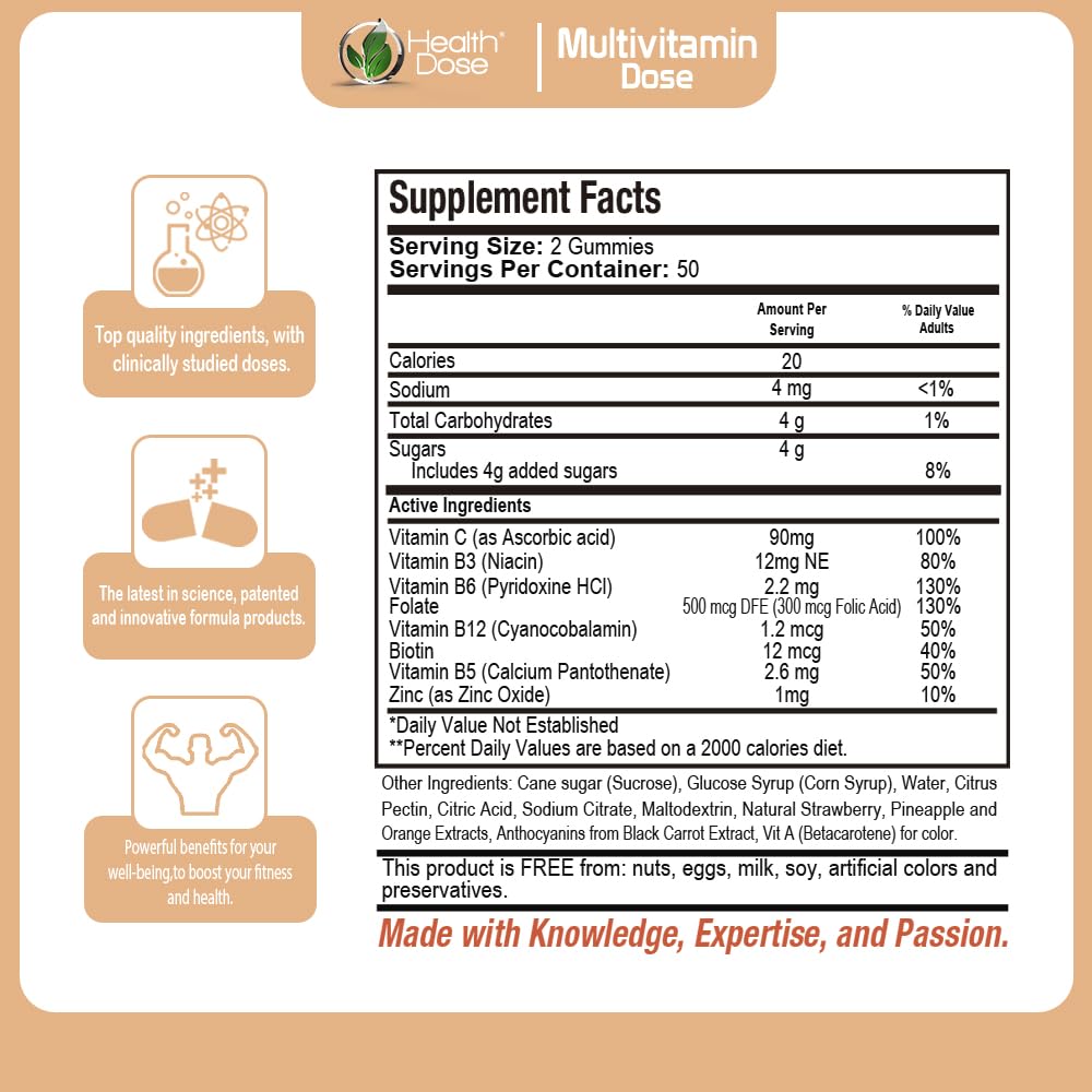 Health Dose Multivitamin Dose Adults 100 Gummies