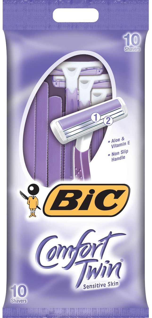 BIC Comfort Twin Blade Shaver, Women, 10-Count (Packs of 6)