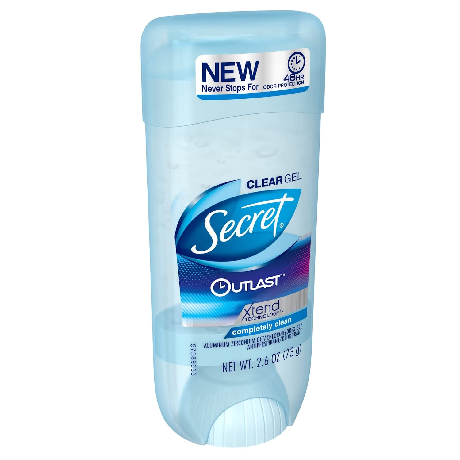 Secret Outlast Antiperspirant and Deodorant Clear Gel, Completely Clean 2.6 Ounce (Pack of 4)