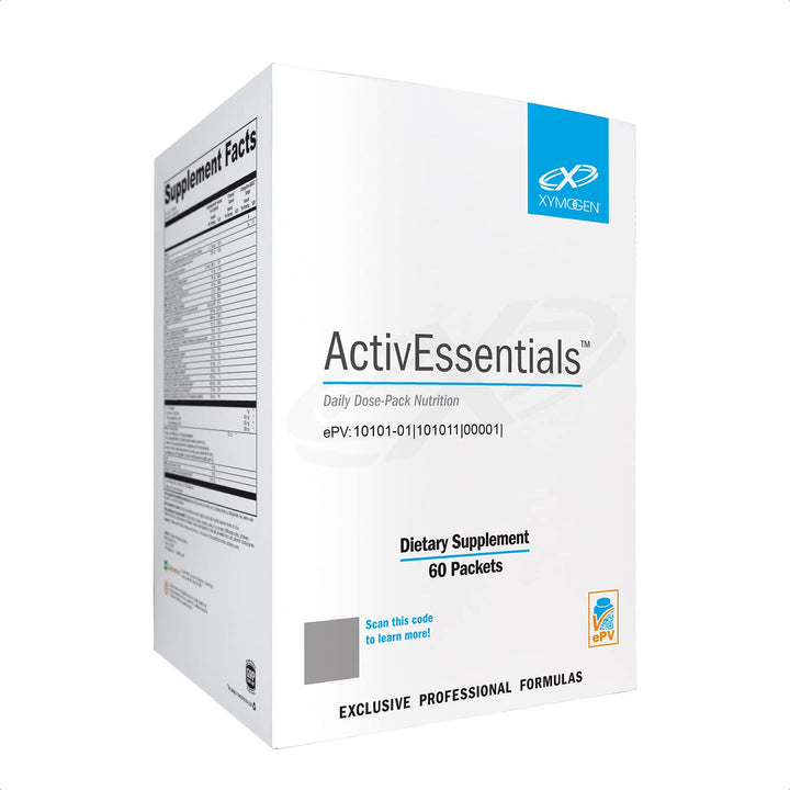 XYMOGEN ActivEssentials Packets - Daily Dose Pack Nutrition with 3 Supplements - ActivNutrients Multivitamin + Mineral Without Iron, Oraxinol, OmegaPure 600 EC Omega-3 Fish Oil (60 Packets)