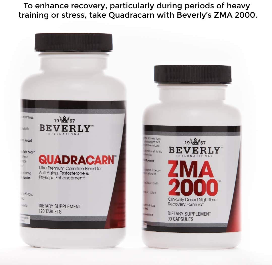 Beverly International Quadracarn 4X-Potency, Lab Tested Ultra-Premium Carnitine Blend for Fat Loss, Muscle Definition, Metabolism, Mood, Energy Boost, Anti-Aging, Brain Function. 120 Tablets.