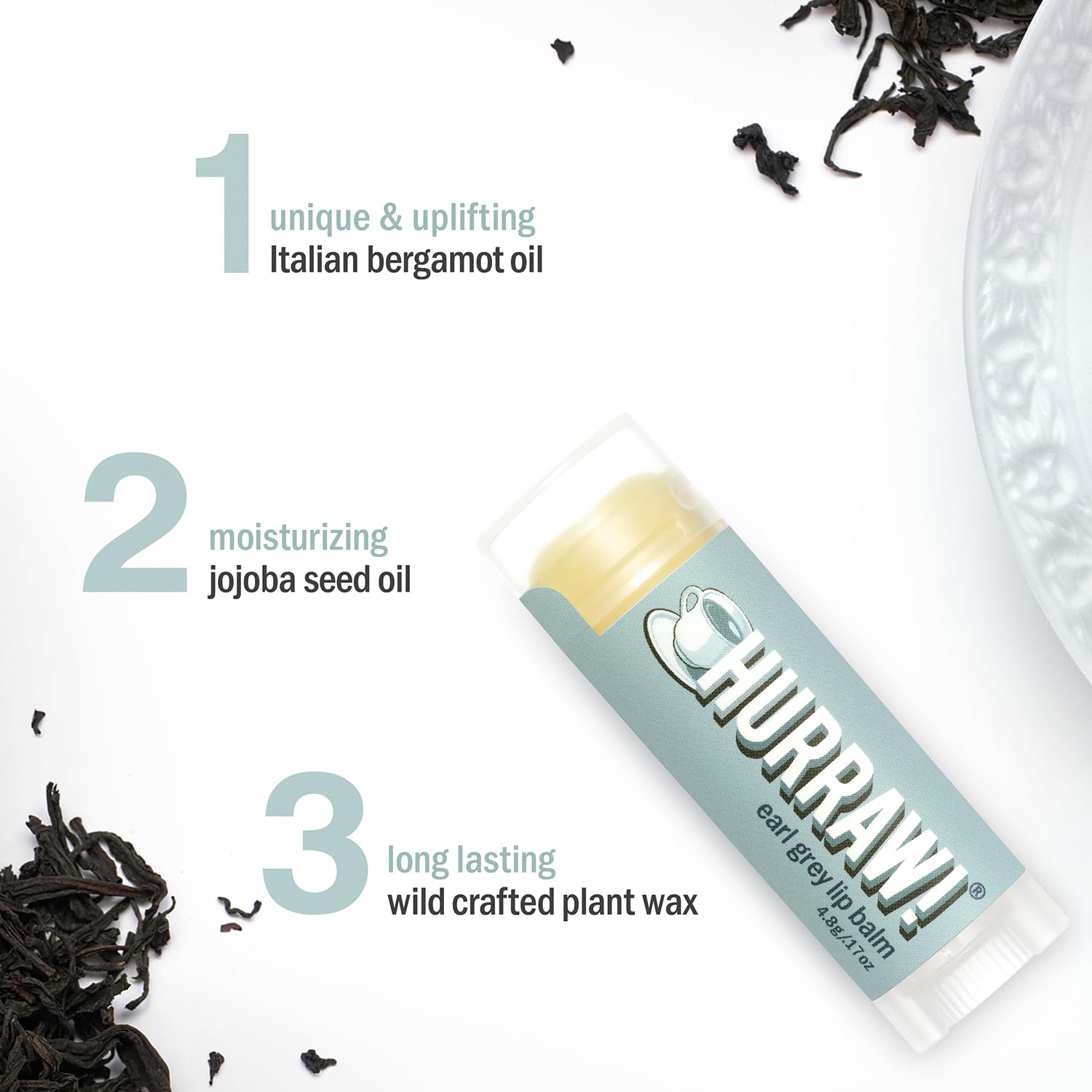Hurraw! Balm, Earl Grey Lip Balm, .15 Oz (4.3 G)