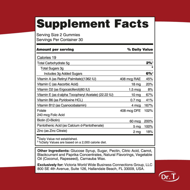 Dr. T VictaGummies Multivitamins 180 gr for Kids - Berry & Orange Flavor - Pectin Gummies - Improved Energy - Overall Wellbeing (120 Count (Pack of 2))