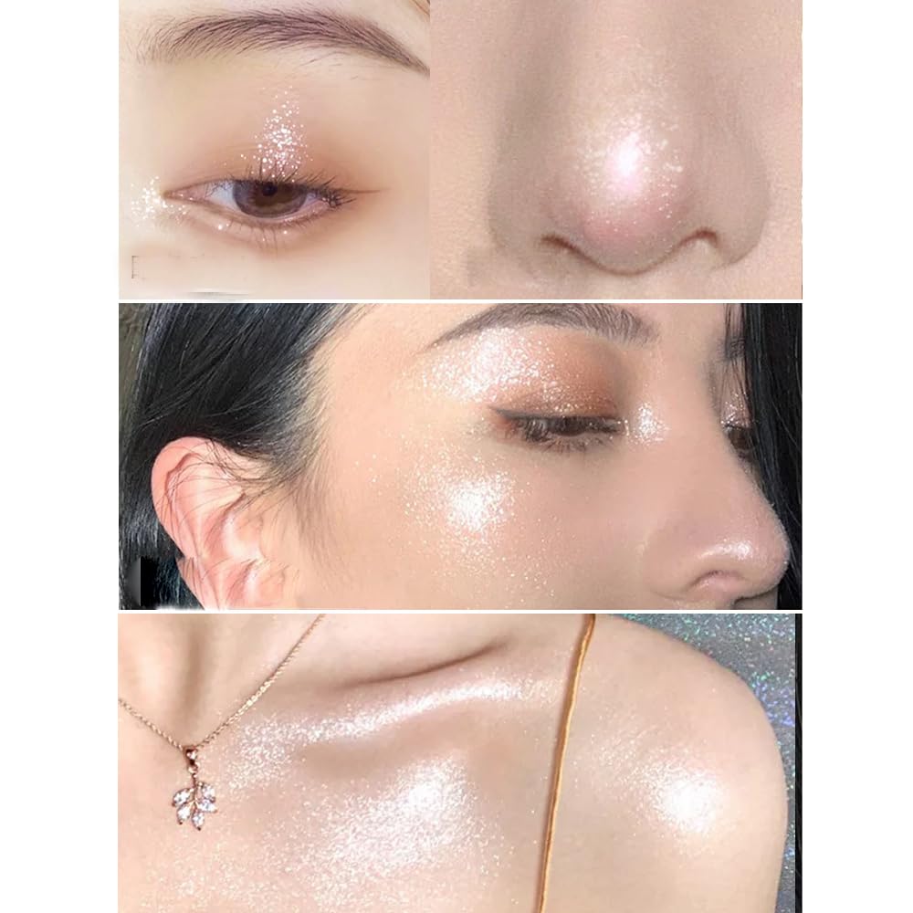 Deepmind Moonstone Shimmer Eyeshadow Palette, Korean Eye Glitter, Long-Lasting, Waterproof, Cream Formula, Eye Makeup and Highlight (1.0 Fl Oz)