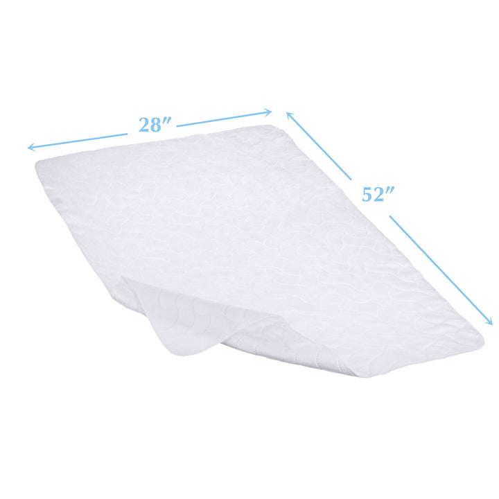 American Baby Company Waterproof Flat Reusable Crib Mattress Pad Protector, Embossed Quilt-Like Crib Protective Mattress Pad Cover for babies, adults and pets, White, 28 x 52