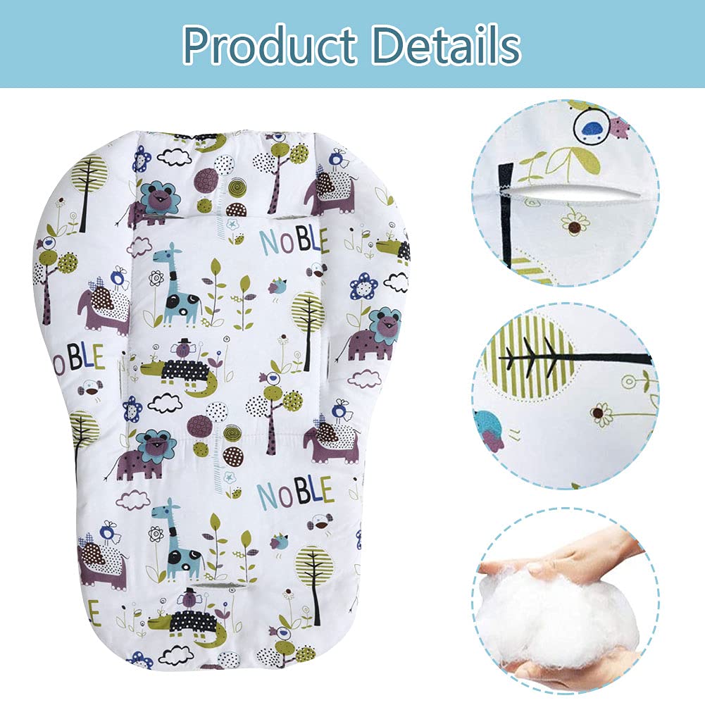 Horolas Baby High Chair Cushion High Chair Pad, Baby Seat Covers Cover Mat for The Chair and Stroller(White Animal World Pattern)