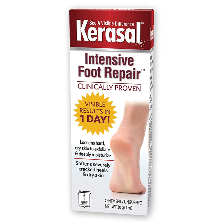 Kerasal Intensive Foot Repair Exfoliates & Moisturizes Ointment 1 oz ( Pack of 2)