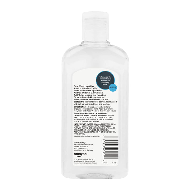 Amazon Basics Rose Water Hydrating Toner, 16 Fluid Ounces, 1-Pack