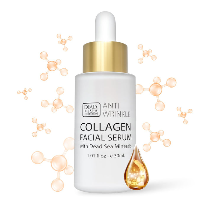 Dead Sea Collection Collagen Serum for Face - Anti-Wrinkle Hydration Facial Serum - Smooth and Moisturized Skin - Enriched with Dead Sea Minerals and Vitamins - 1.01 fl.oz