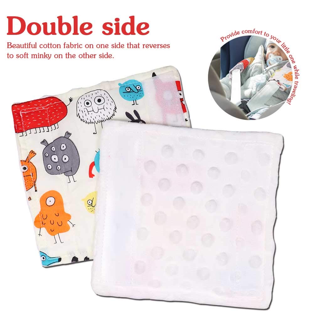 DILIMI Baby Car Seat Neck Cover, 2Pcs Spaceship Car Seat Belt Cover Pad, Shoulder Strap Protectors, Seat Belt Covers Cushion for Boy Girl (Litter Monster)