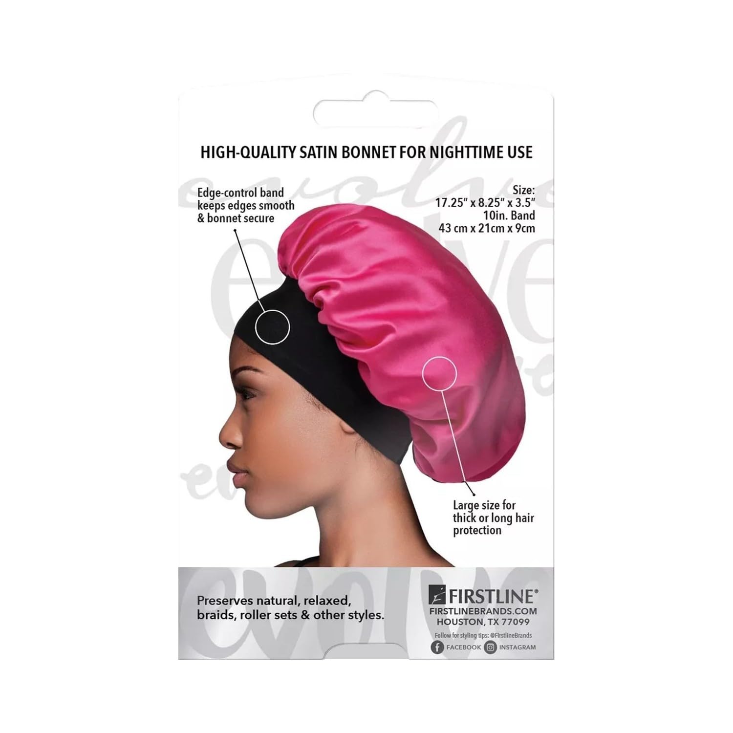 Firstline Firstline evolve fuchsia satin wide edge bonnet, Pink