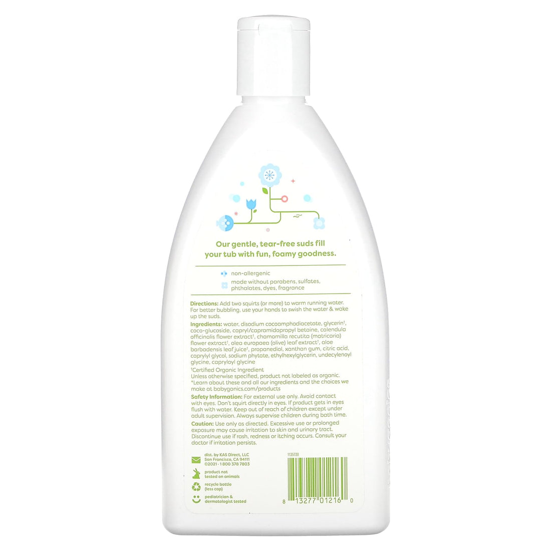 Babyganics Bubble Bath, Fragrance Free, 20oz, Packaging May Vary
