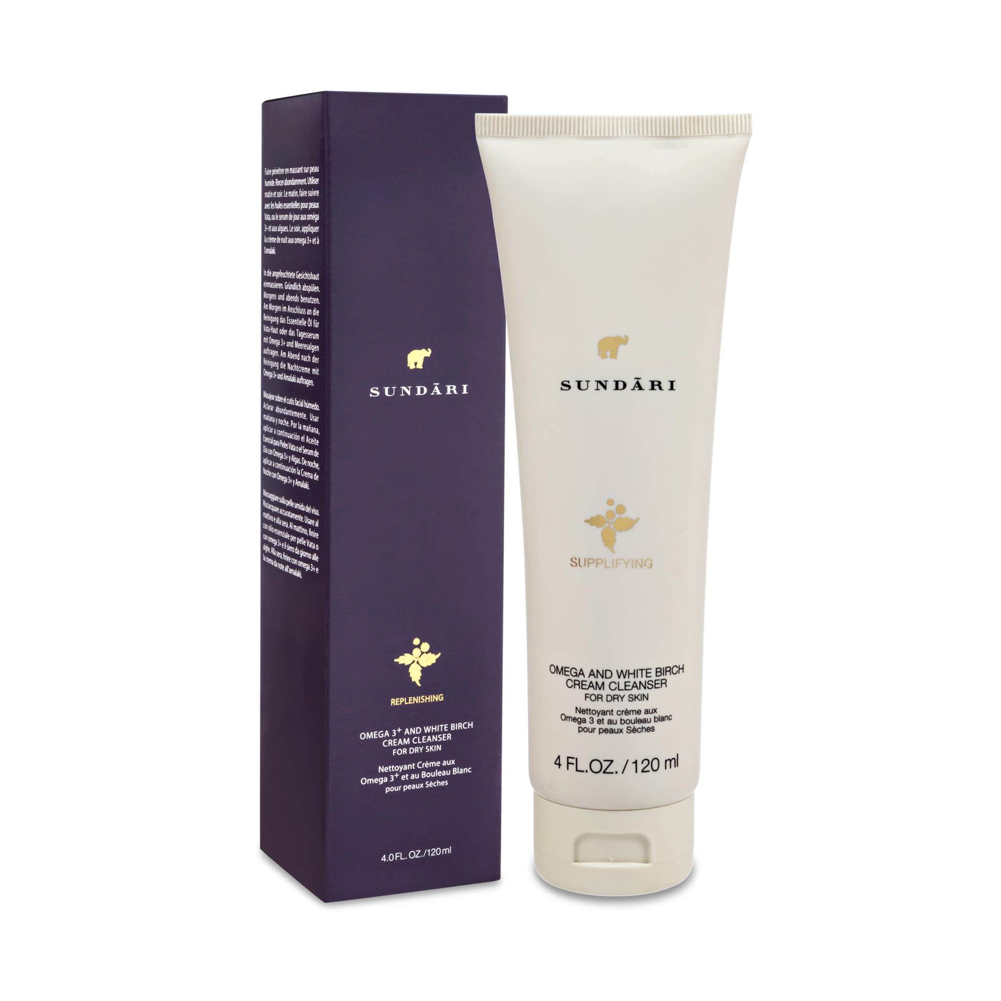 Sundari Supplifying Omega 3 and White Birch Cream Cleanser, 4 Ounce