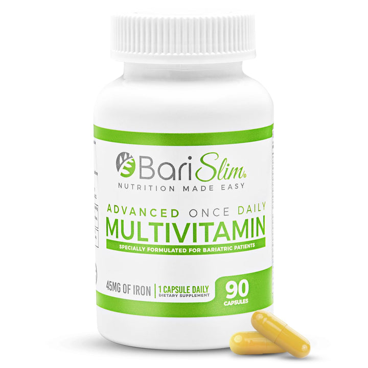 BariSlim Advanced Once Daily Bariatric Multivitamin Capsule - 45 mg of Iron - Bariatric Vitamin for Post Bariatric Surgery Including Gastric Bypass and Gastric Sleeve | 90 Day Supply