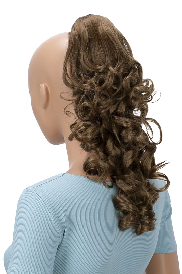 Medium brown # 12 H205 : PRETTYSHOP 20 Hair Piece Pony Tail Clip On Extension Voluminous Curly Heat-Resisting Medium brown # 12 H205