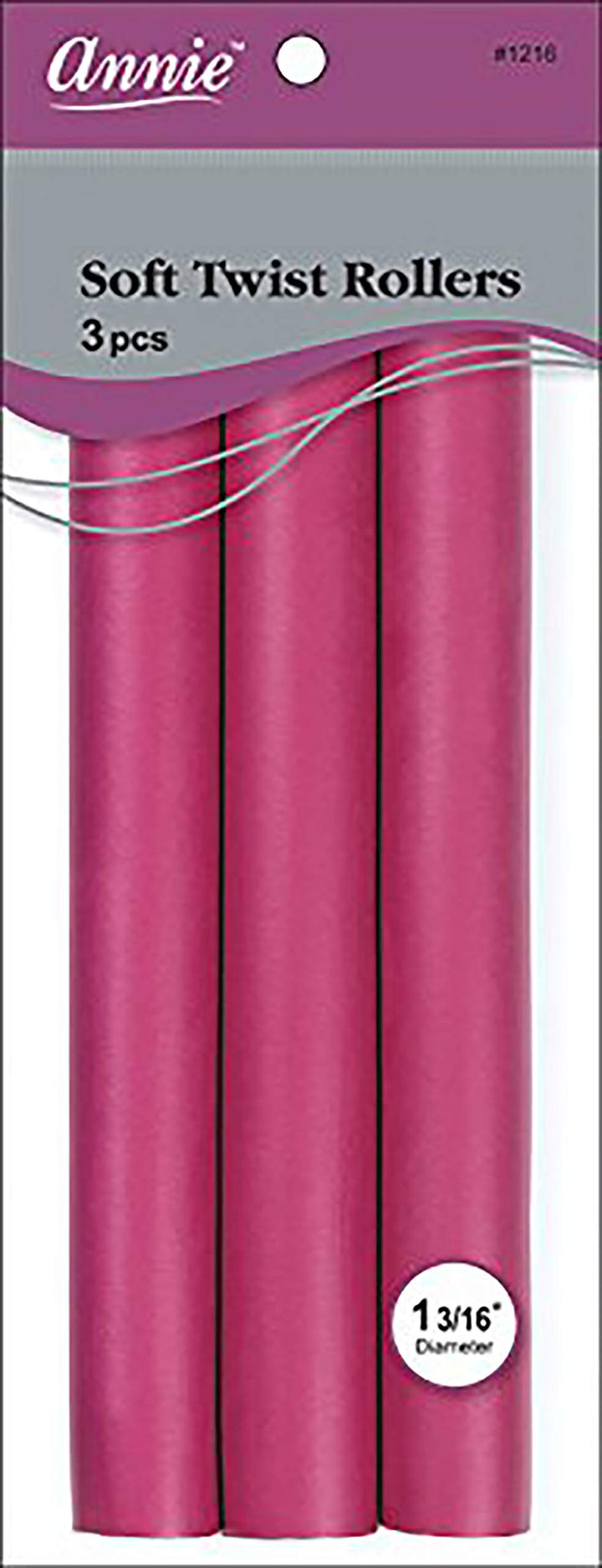 Annie Soft Twist Rollers, Plum, 3 Count