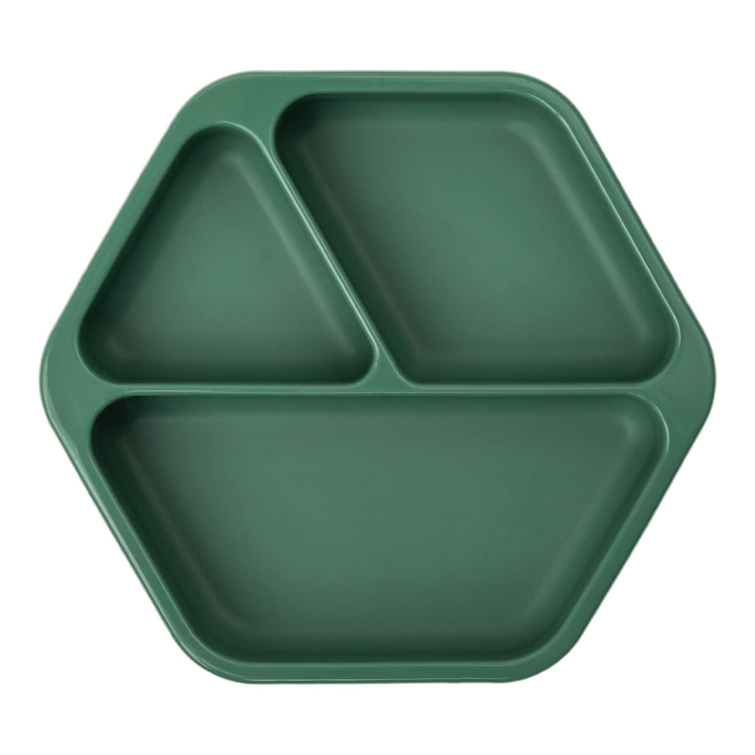 Tiny Twinkle Silicone Suction Baby Plate, Suction Grip Divided Dish for First Foods and Self-Feeding Toddlers, Baby Led Weaning Supplies for Independent Eating (Olive Plate)