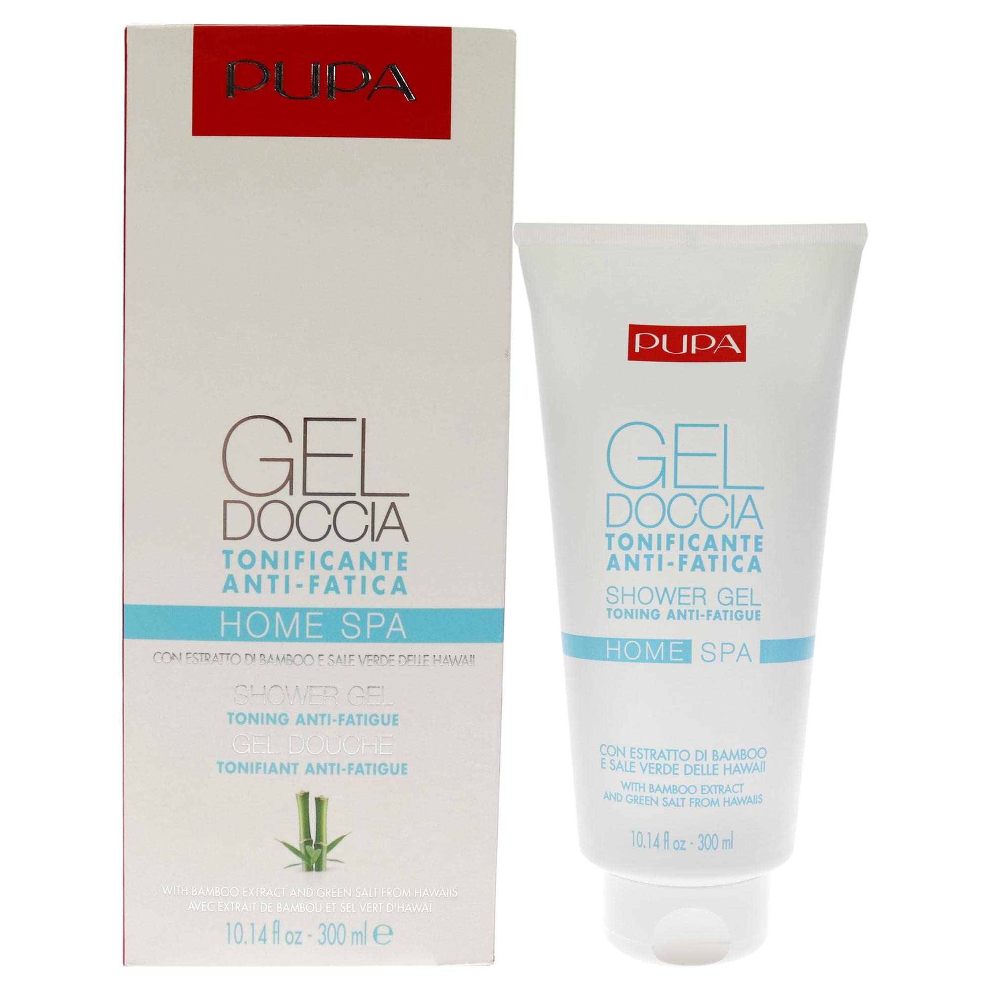 Pupa Milano Home Spa Refreshing Rebalancing Gel - A Gentle Cleanser - Soft And Beautifully Scented - For Toning and Revitalizing - Release The Scents Of Aromatherapy Oils - Bamboo Extract - 10.14 Oz