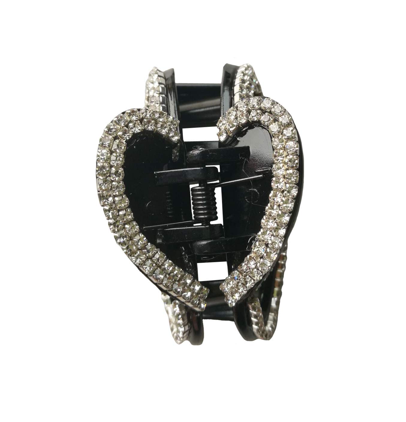 Women Simple Exquisite Acrylic Rhinestones Large Fancy Hair Claw Clip - Girls Elegant Butterfly Jaw Clips Hairpin For Thick Hair (Black)