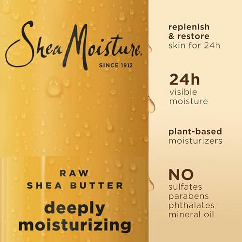 SheaMoisture Raw Shea Butter Body Wash Moisturize and Restore Deeply Moisturizing body wash for 24H Visible Moisture for Healthy, Glowing Skin 18 oz