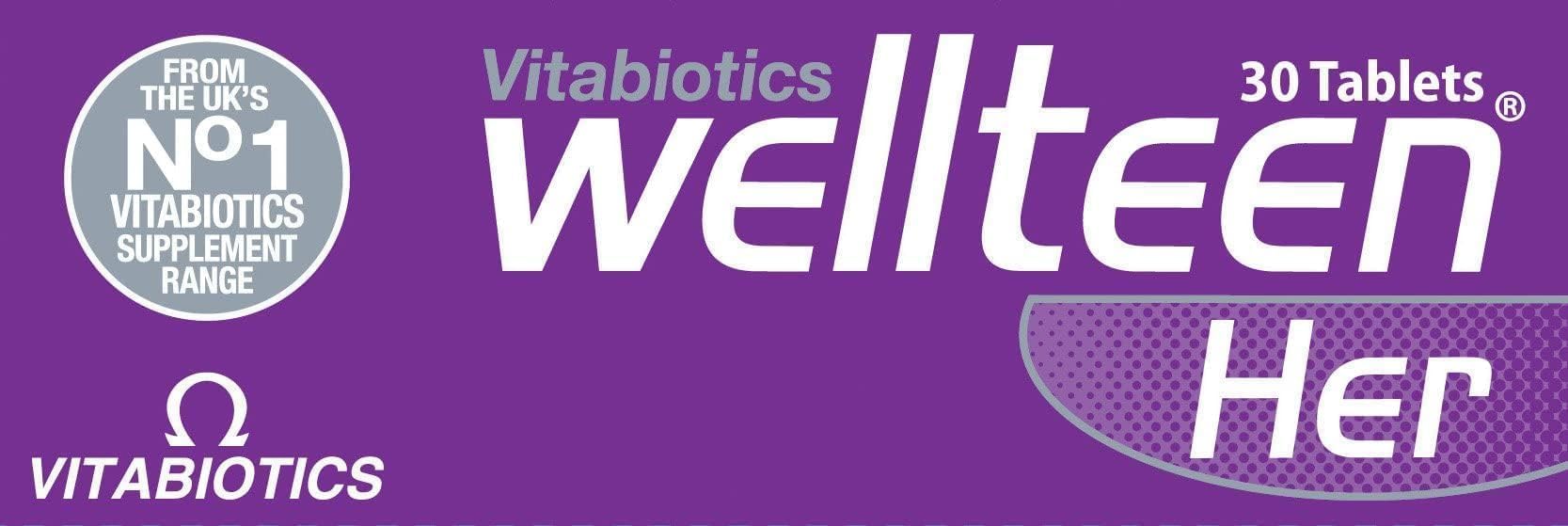 Vitabiotics Wellteen Her - Nutritional Support for Teenagers and Young Women Ages 13-19 - 30 Tablets