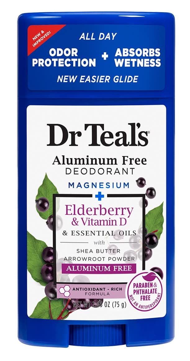 Dr. Teal's Deodorant Elderberry And Vitamin-D2.65 Ounce Aluminum-Free