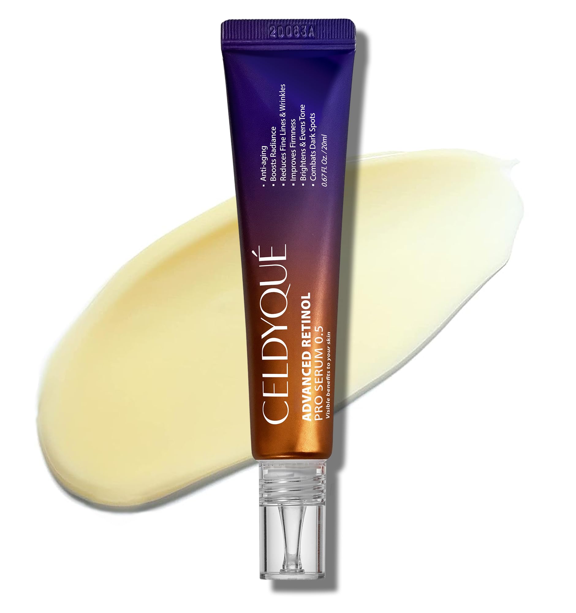 CELDYQUE Advanced Retinol Pro Serum 0.5 w/Centella Asiatica 66% Anti-Aging Radiance-Boosting & Skin-Smoothing Cream w/Retinal Complex, Niacinamide & Hyaluronic Acid Korean Skincare