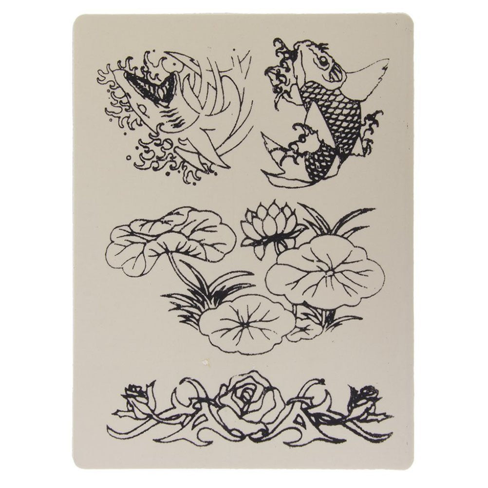 ROSENICE Patterned Tattoo Temporary Tattoos Stickers Practice Skin for Beginner 20x15CM - 5 Sheet