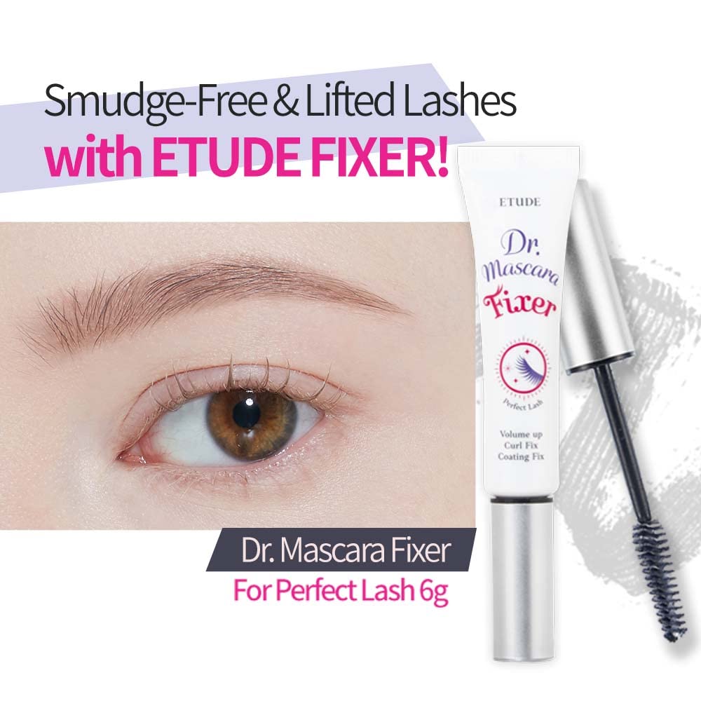 ETUDE Dr. Mascara Fixer For Perfect Lash 01 (Natural Volume Up) NEW 21AD | Long-Lasting Smudge-Proof Mascara Fixer with Care Effect | Eyelash Primer | Korean Makeup, Kbeauty, Perfect for Gift