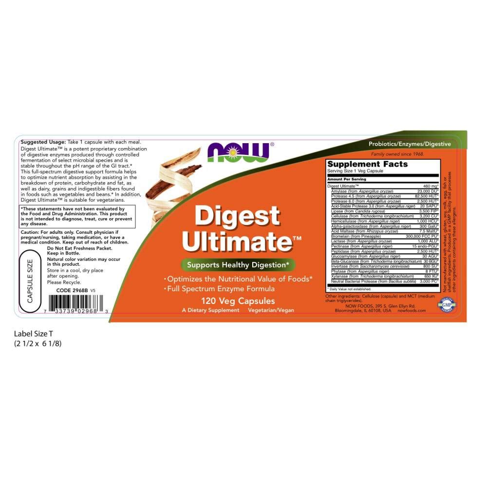 NOW Foods Digest Ultimate, 120 Vegetable Capsule