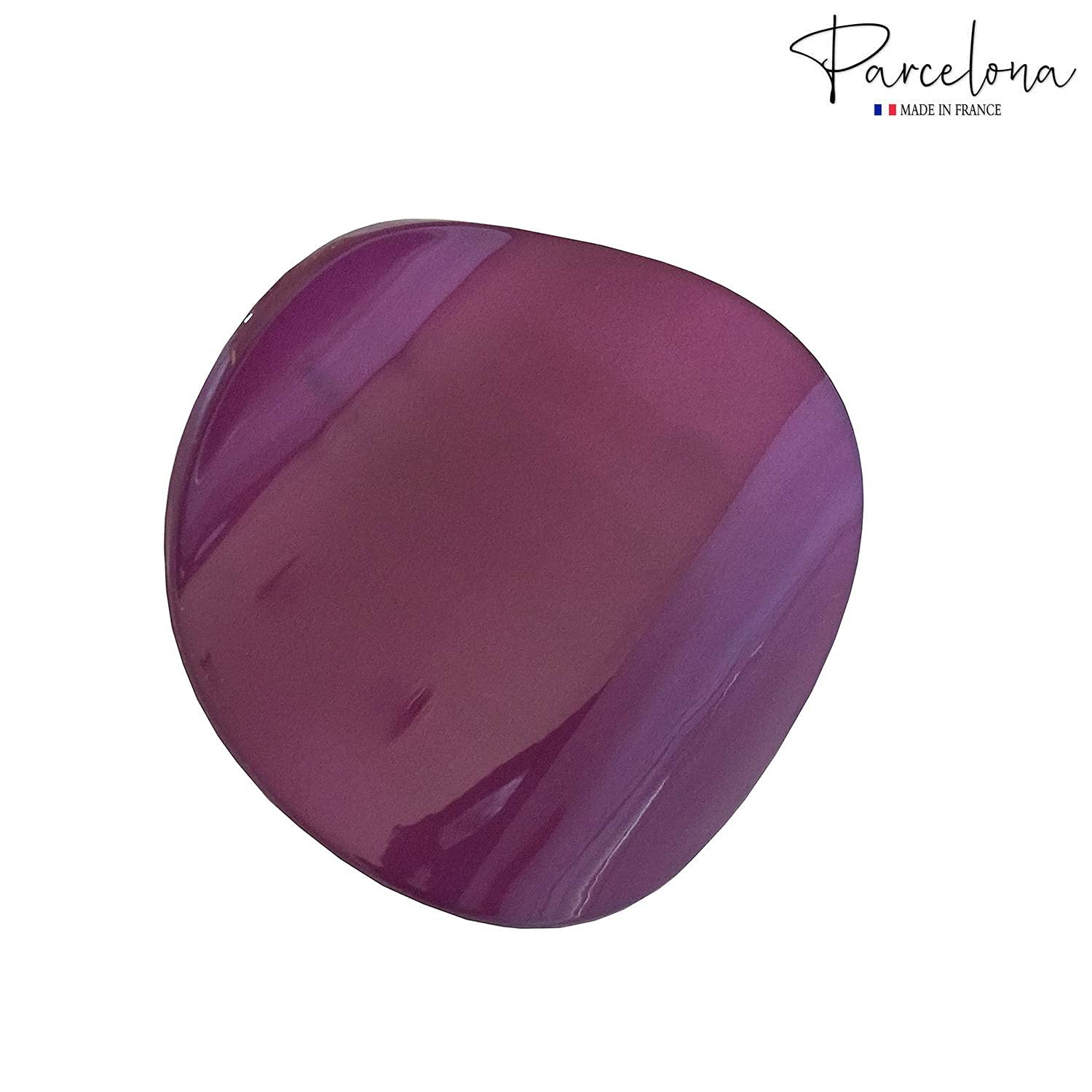 Parcelona France Onde Purple Plum Small 2 3/4 Celluloid Made in France Side Slide in Secure Grip Hair Updo Hinge Duck Hair Claw Clamp for Women and Girls