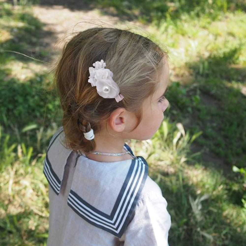 mligril Baby Girls Flower Hair Clips-3pcs Floral Hair Bows Alligator Barrettes for Infant Toddler