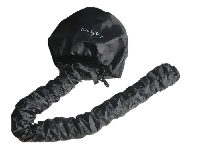 Glow By Daye Bonnet Hood Hair Dryer Attachment- Soft, Adjustable Extra Large Hooded Bonnet for Hand Held Hair Dryer with Stretchable Grip and Extended Hose Length (Black)