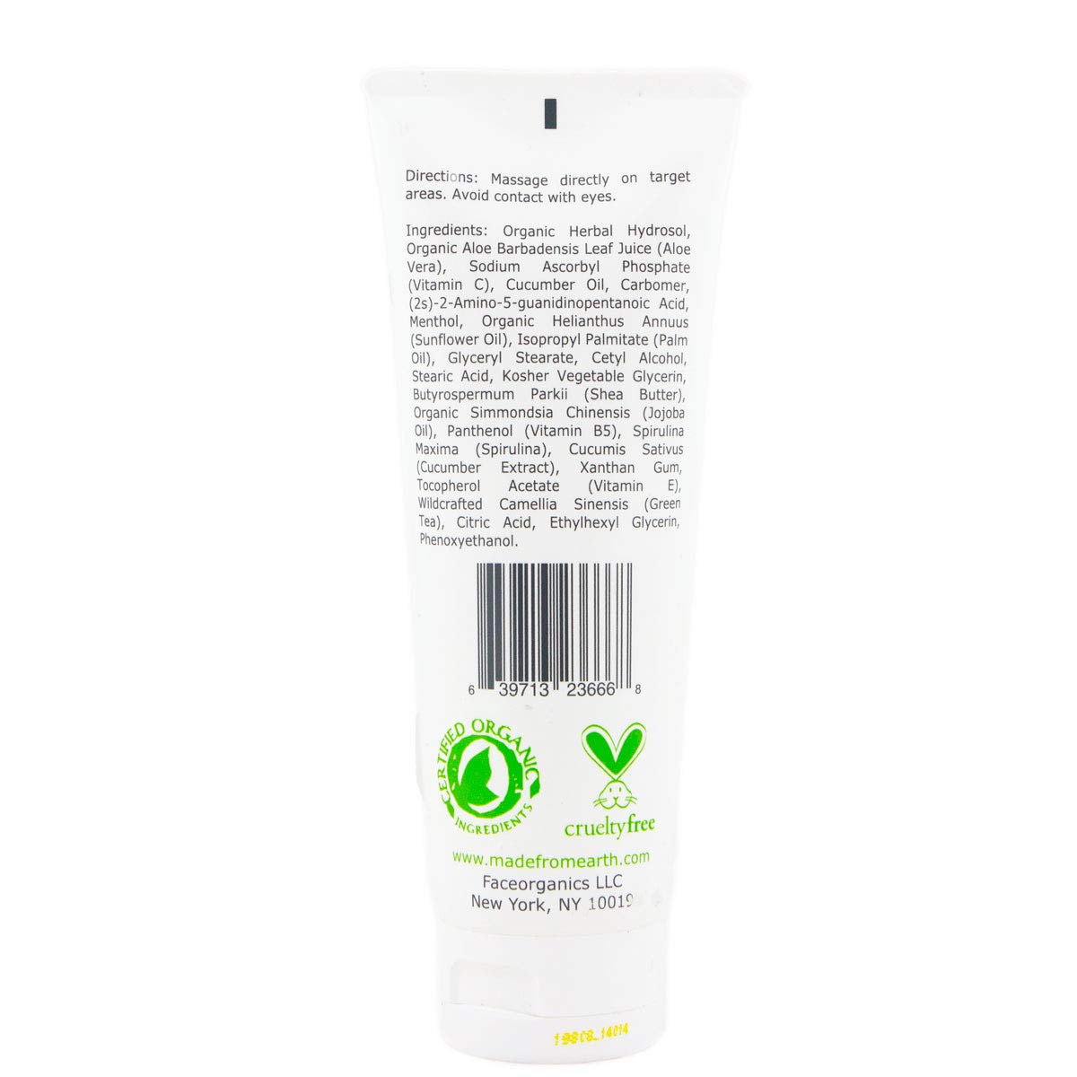 Made from Earth Cucumber Cooling Gel, Organic Cucumber, Vitamin C, and Aloe Vera