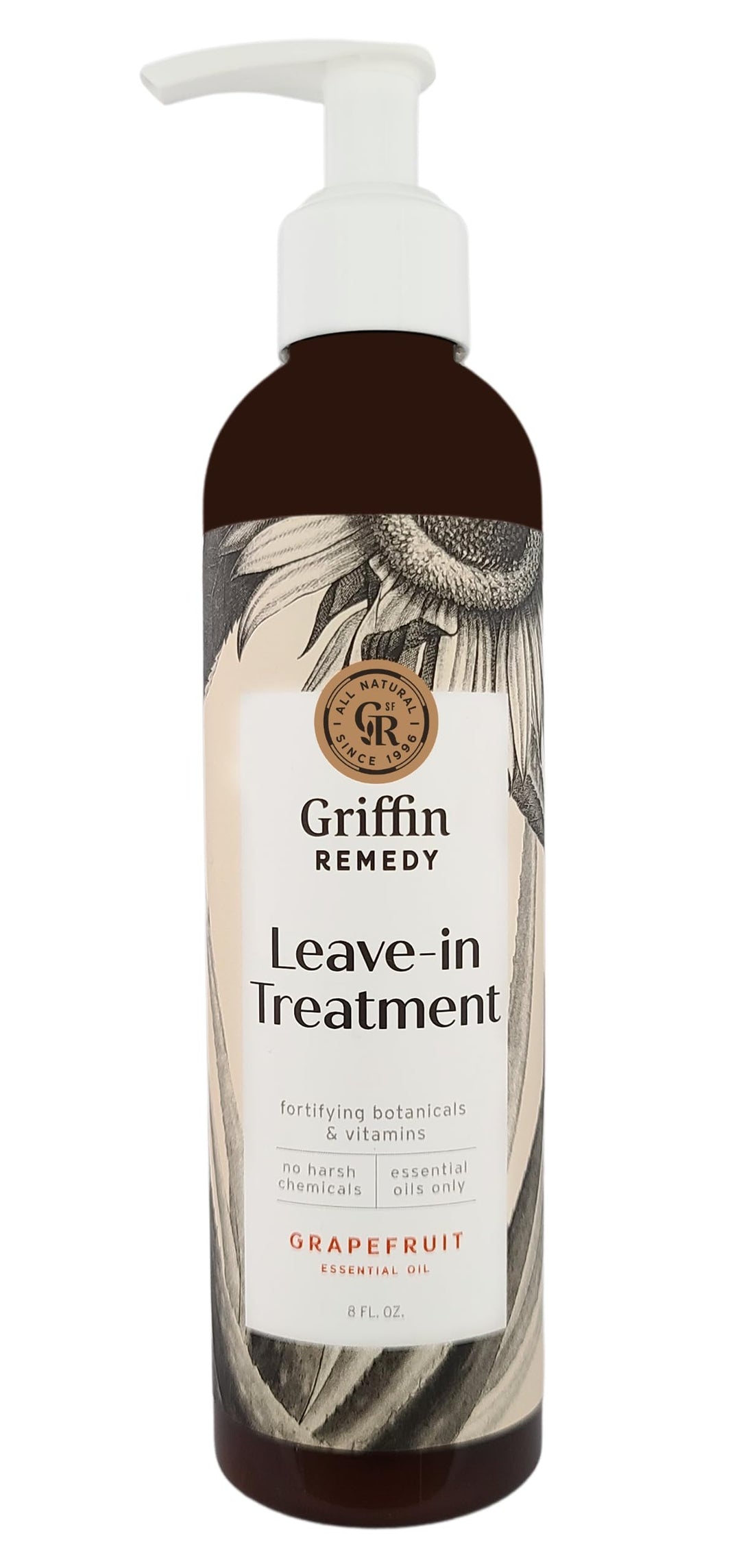 Griffin Remedy Leave-In Conditioner Treatment-Lightweight Moisture Formula to Smooth Frizz and Add Shine For All Hair Types-All Natural, Sulfate Free, Paraben Free, 8 fl oz