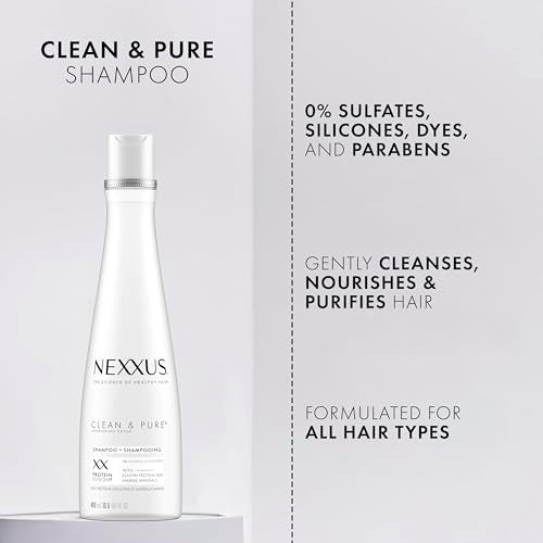 Nexxus Clean and Pure Clarifying Shampoo With ProteinFusion, For Nourished Hair Paraben-Free 13.5 oz