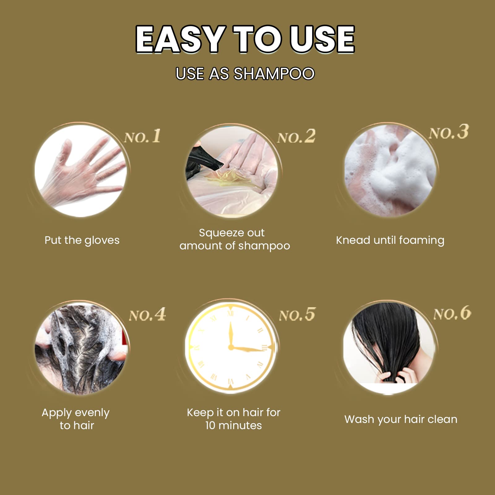 Black Hair Dye Shampoo for Gray Hair, DEXE Semi-Permanent Hair Color Shampoo for Women and Men, Simple to Use and Lasts 30 Days-Fast Acting, Herbal Ingredients and Ammonia Free (14 Fl oz)